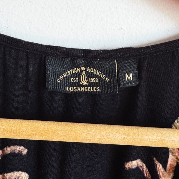 Christian Audigier Y2K Black Airbrush Tattoo Print Jersey Micro Mini Dress - Picture 2 of 5